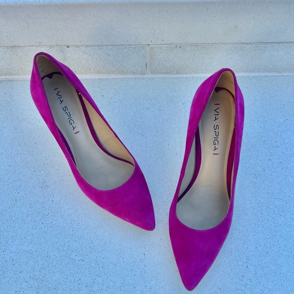 Via Spiga Shoes - Via Spiga Fuchsia Suede Heels